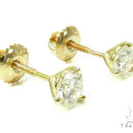Prong Diamond 18k Gold Earrings 37735 - Image 3