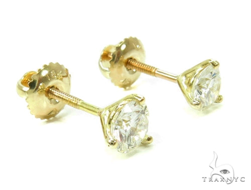 Prong Diamond 18k Gold Earrings 37735 - Image 3