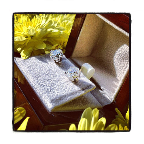 Prong Diamond Stud Earrings 37835 - Image 3