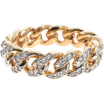 14k Yellow Gold Diamond Miami Cuban Ring 64675