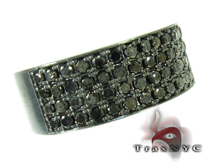 4 Row Black Diamond Ring 27872 - Image 1