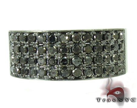 4 Row Black Diamond Ring 27872 - Image 2
