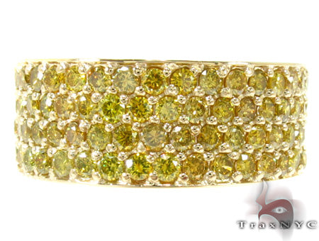 4 Row Canary Color Diamond Band 30984 - Image 2