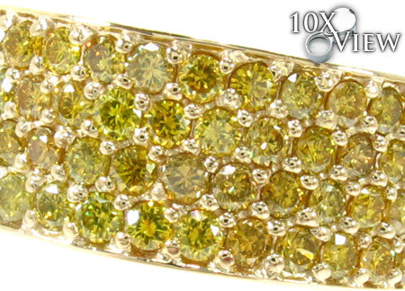 4 Row Canary Color Diamond Band 30984 - Image 3