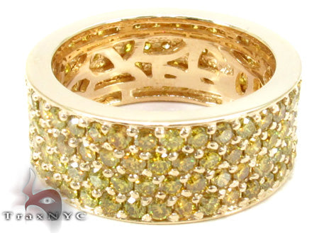 4 Row Canary Color Diamond Band 30984 - Image 6