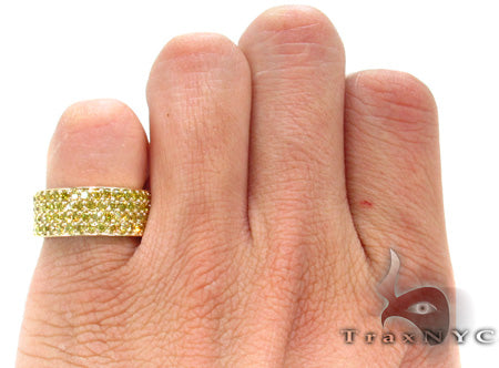 4 Row Canary Color Diamond Band 30984 - Image 7
