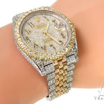 41mm Mens Two Tone 18K Yellow Gold and Stainless Steel  Fully Iced Pave Diamond DateJust Rolex Watch 66098 - Image 10