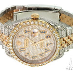 41mm Mens Two Tone 18K Yellow Gold and Stainless Steel  Fully Iced Pave Diamond DateJust Rolex Watch 66098 - Image 2