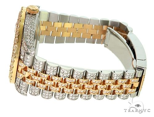 41mm Mens Two Tone 18K Yellow Gold and Stainless Steel  Fully Iced Pave Diamond DateJust Rolex Watch 66098 - Image 6