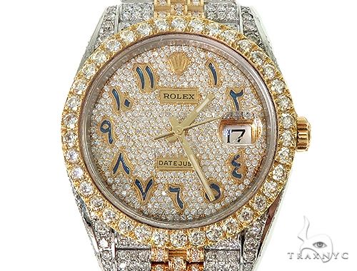 41mm Mens Two Tone 18K Yellow Gold and Stainless Steel  Fully Iced Pave Diamond DateJust Rolex Watch 66098 - Image 1