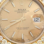 41mm Two Tone Fully Iced Out Rolex Datejust Watch Jubilee Band 65022 - Image 4