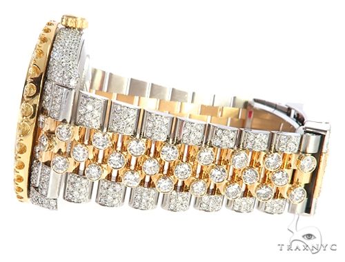 41mm Two Tone Fully Iced Out Rolex Datejust Watch Jubilee Band 65022 - Image 6