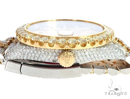41mm Two Tone Fully Iced Out Rolex Datejust Watch Jubilee Band 65022 - Image 7