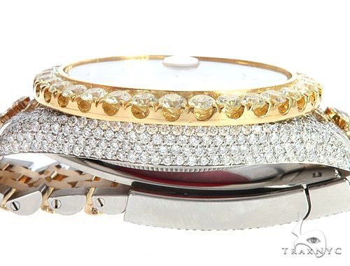 41mm Two Tone Fully Iced Out Rolex Datejust Watch Jubilee Band 65022 - Image 8