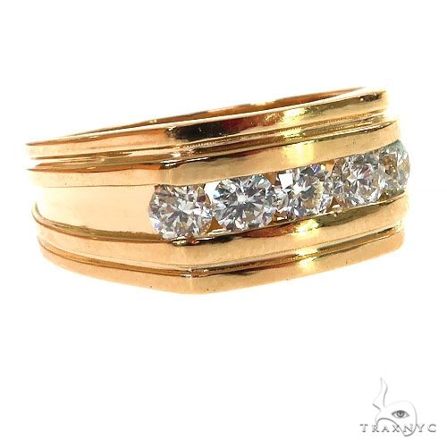 5 Stone Mens Diamond Wedding Band 68639 - Image 2