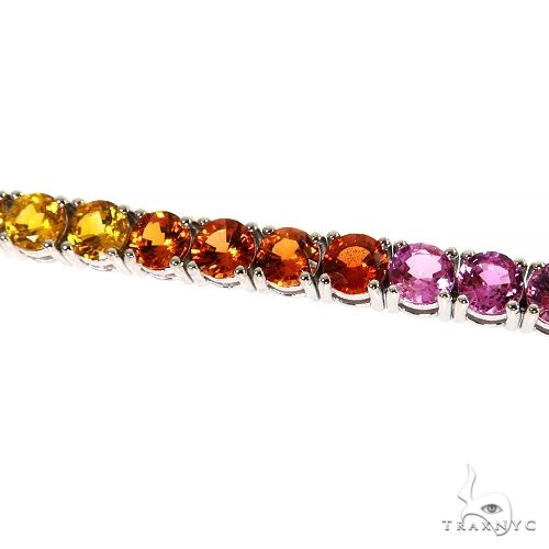 50 Pt Rainbow Sapphire Tennis Bracelet 68276 - Image 3