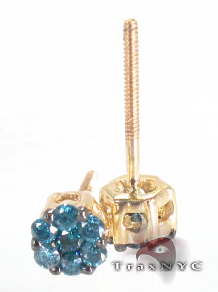 Ocean Blue Flower Earrings 5349 - Image 3