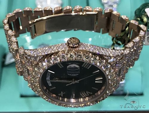 60th Anniversary 40mm 18K Rose Gold Full Diamond Rolex Watch 63900 - Image 3