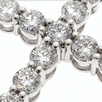 18K White Gold Diamond Cross Pendant with 18 Inch Chain 64630
