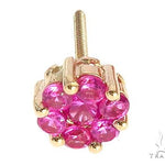 14K Yellow Gold Pink Corundum Flower Stud Earrings 65485 - Image 4 [FILE:65485_image_04_a833cbfc.jpg]