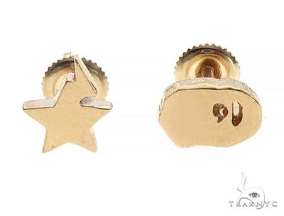 Custom Made 14K Yellow Gold Ape And Star Earrings 65651 - Image 1 [FILE:65651_image_01_62e1de2c.jpg]