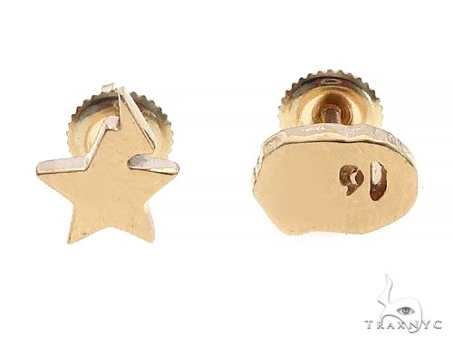 Custom Made 14K Yellow Gold Ape And Star Earrings 65651 - Image 1 [FILE:65651_image_01_62e1de2c.jpg]