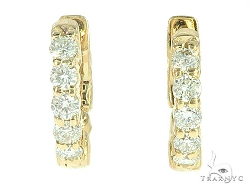 14K Yellow Gold Prong Diamond Small Hoops Earring 65768 - Image 1 [FILE:65768_image_01_93a4b137.jpg]