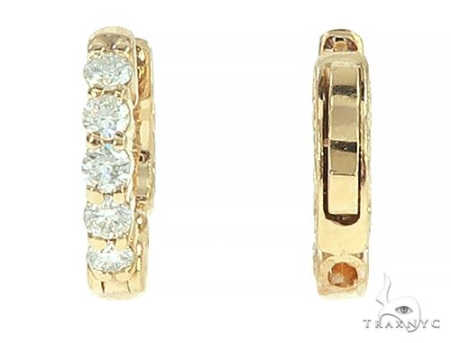 14K Yellow Gold Prong Diamond Small Hoops Earring 65768 - Image 3 [FILE:65768_image_03_083ac140.jpg]
