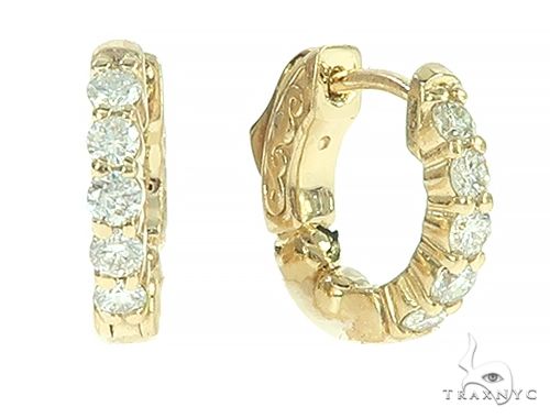 14K Yellow Gold Prong Diamond Small Hoops Earring 65768 - Image 5 [FILE:65768_image_05_43d20170.jpg]