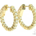 14K Yellow Gold Prong Diamond Small Hoop Earring 65770 - Image 2 [FILE:65770_image_02_1f92a82f.jpg]