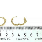 14K Yellow Gold Prong Diamond Small Hoop Earring 65770 - Image 5 [FILE:65770_image_05_2a7ca006.jpg]