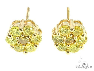 14K Yellow Gold Canary Flower Earrings 65785 - Image 1 [FILE:65785_image_01_637eb0f7.jpg]