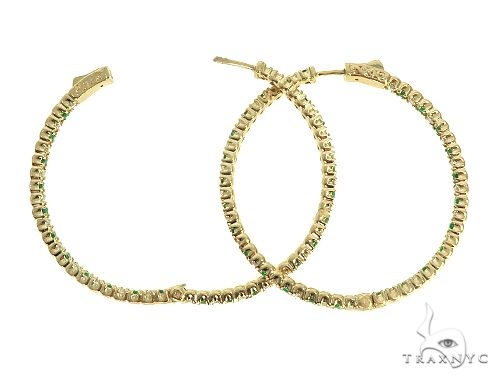 14K Yellow Gold Emerald & Diamond Hoops Earrings 65994 - Image 4 [FILE:65994_image_04_08d5f8d2.jpg]