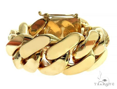 10k Yellow Gold Solid Miami Cuban Link Bracelet   8.5Inches 30mm 66251 - Image 1