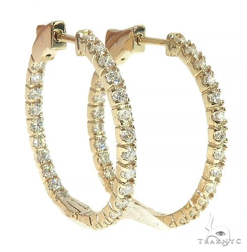 14K Gold Diamond Hoop Earring 66440 - Image 2 [FILE:66440_image_02_bdeb783a.jpg]