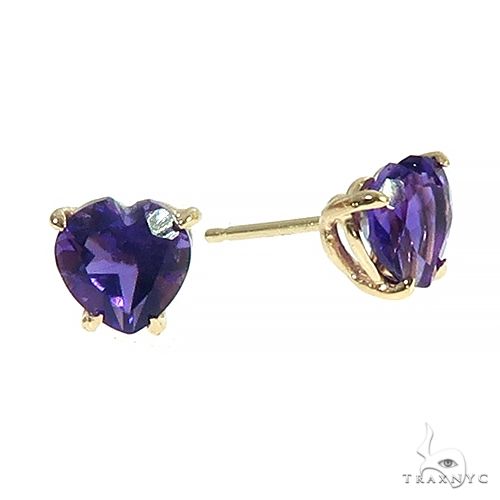 14K Gold Heart Shape Amethyst Earrings 66550 - Image 2 [FILE:66550_image_02_6081adc0.jpg]