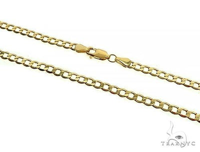 10K Yellow Gold Hollow Curb Link Bracelet 8 Inches 4.5mm   66567 - Image 1