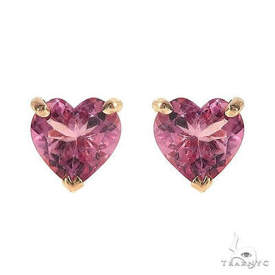 14K Gold Heart Shape Pink Tourmaline Earrings 66737 - Image 1 [FILE:66737_image_01_09ad8b61.jpg]