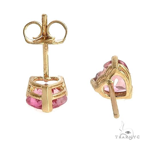 14K Gold Heart Shape Pink Tourmaline Earrings 66737 - Image 3 [FILE:66737_image_03_3798490c.jpg]