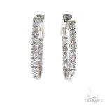 18K Gold Diamond Hoop Earrings 67018 - Image 1