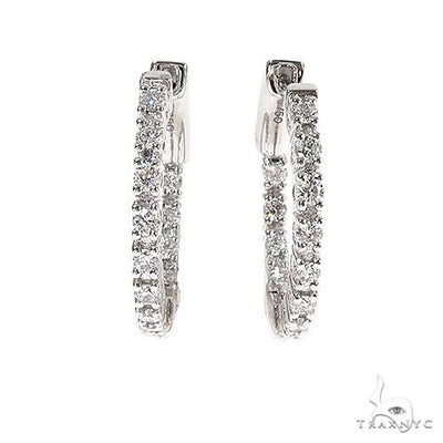 18K Gold Diamond Hoop Earrings 67018 - Image 1