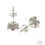 Mystic Purple Sapphire Flower Earrings 67046 - Image 3