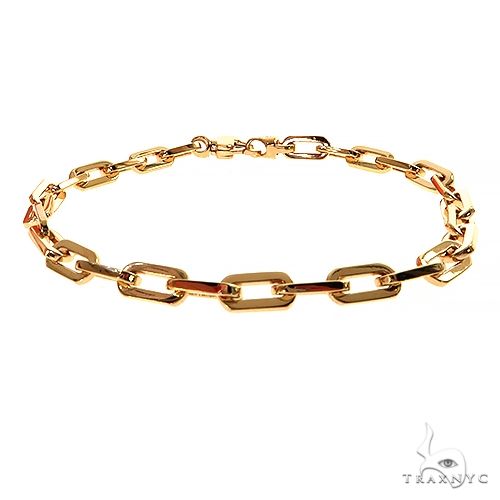 18K Gold Anchor Cable Link Bracelet 8 Inches 5mm   67401 - Image 1