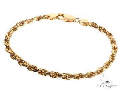 Hollow Rope Link Bracelet 10K Yellow Gold 8 Inches 4.7mm   67438 - Image 1