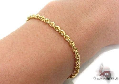 14KY Diamond Cut Solid Rope Bracelet 67532 - Image 6