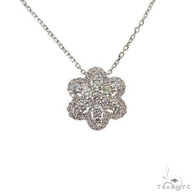 18K Gold Flower Diamond Necklace 67633 - Image 1