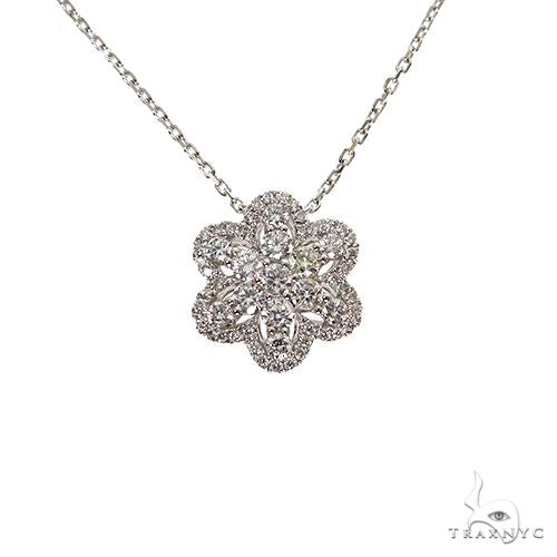 18K Gold Flower Diamond Necklace 67633 - Image 1