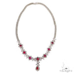 18K Gold Diamond Burma Pigeon Blood Ruby Dubai Necklace 67692 - Image 5
