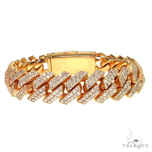 2 Row Prong Set Diamond Cuban Bracelet 67708 - Image 1