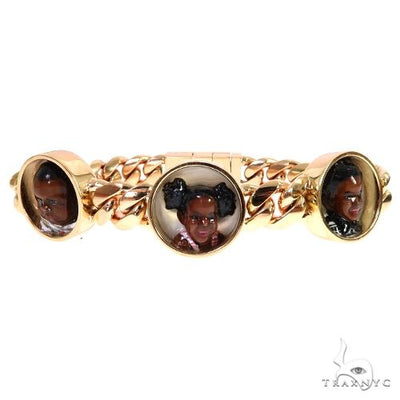 Custom Made 3D Enamel Face Miami Cuban Bracelet 67728 - Image 1